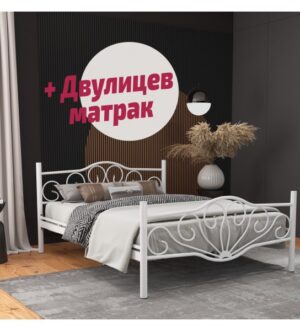 Метално легло Фано LALE с матрак – стабилно и удобно легло за спалня, детска стая или стая за гости.